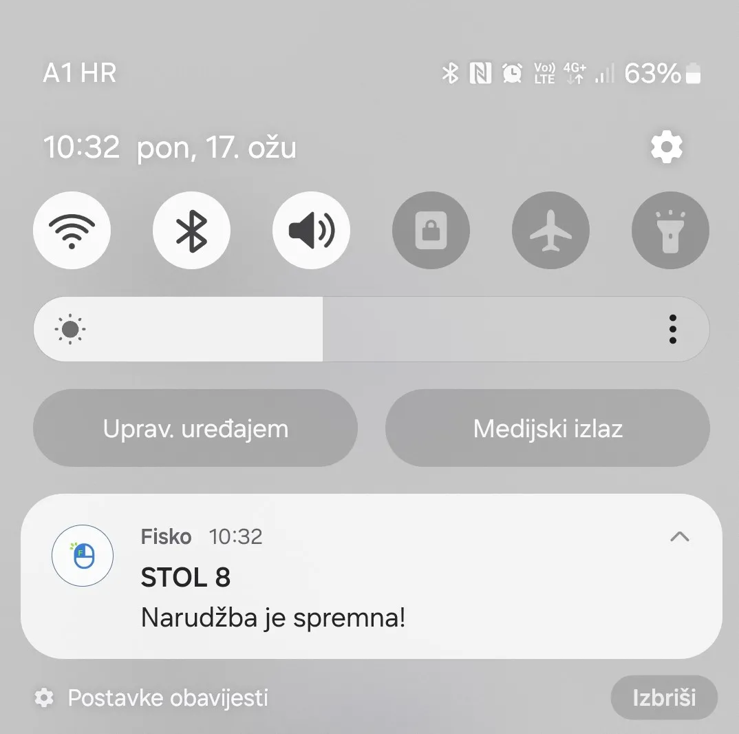 Obavijesti / notifikacije konobarima